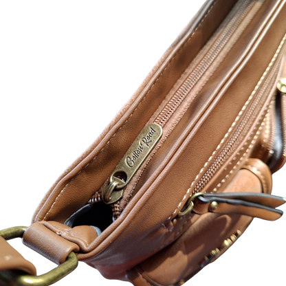 COTTON ROAD SLING BAG: KHAKI Multi POCKET Crossbody with Adjustable Strap TOP
