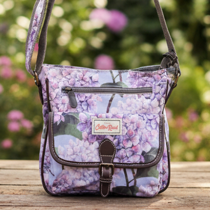 COTTON ROAD SLING BAG: LIGHT BLUE FLORAL PVC SLING BAG LIFESTYE