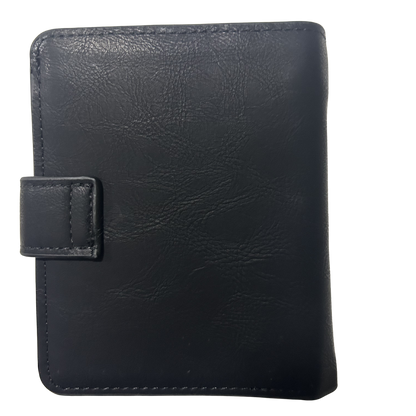 COTTON ROAD WALLET: BLACK PU Leather SMALL MENS Wallet WITH CLIP BACK