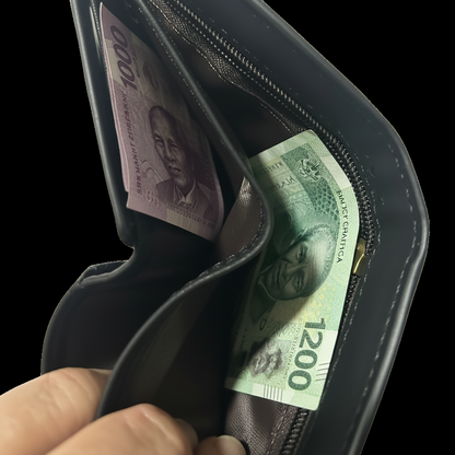 Cotton Road Men's Wallet: BLACK PU Leather Wallet with Clip