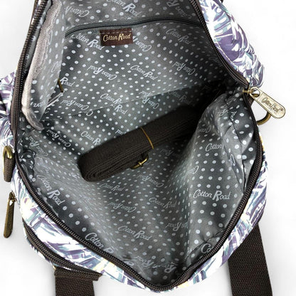 Canvas Cotton Road Handbag with BROWN Trim