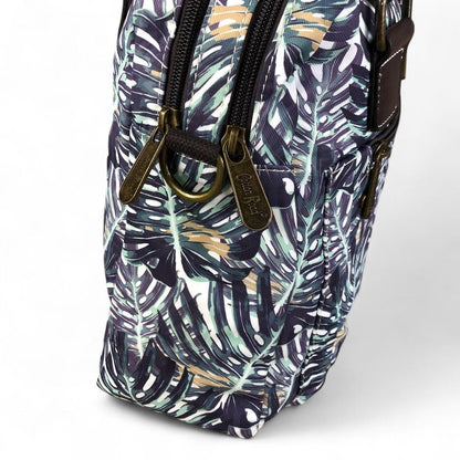 Canvas Cotton Road Handbag with BROWN Trim