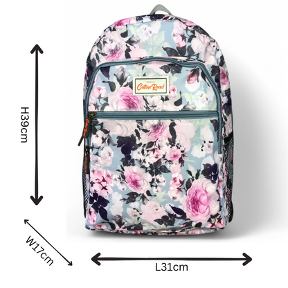 Cotton Road Backpack: BLUE FLORAL PVC Backpack