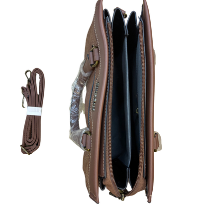 Classic Style COFFEE BROWN PU Leather with Embossed pattern bottom top open set