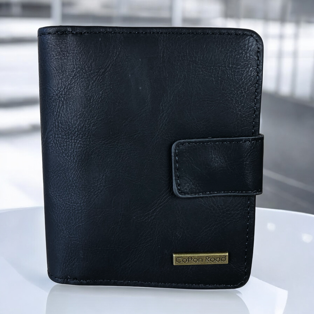 Cotton Road BLACK MENS PU Leather Wallet