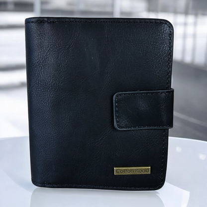 Cotton Road BLACK MENS PU Leather Wallet