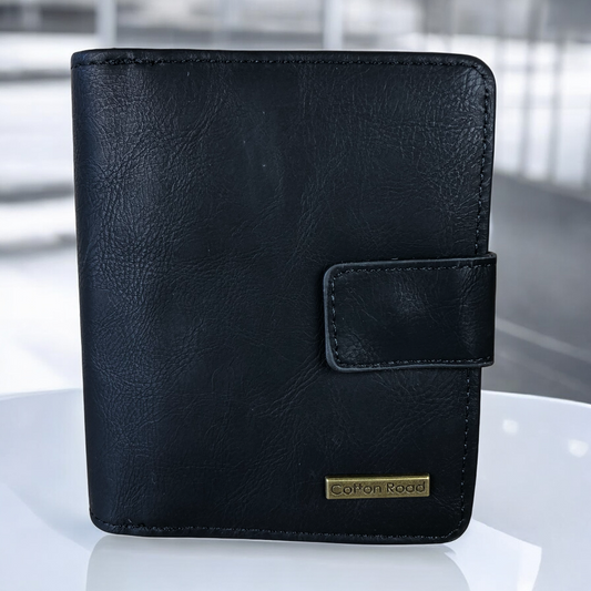 Cotton Road BLACK MENS PU Leather Wallet