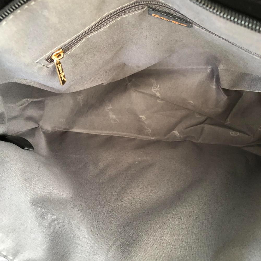 Cotton Road BLACK PU LEATHER Handbag with FLORAL Panel