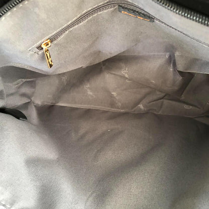 Cotton Road BLACK PU LEATHER Handbag with FLORAL Panel