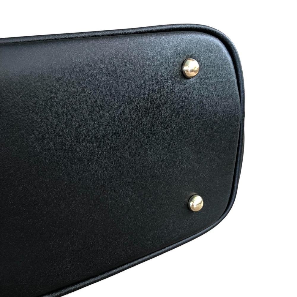 Cotton Road BLACK PU LEATHER Handbag with FLORAL Panel