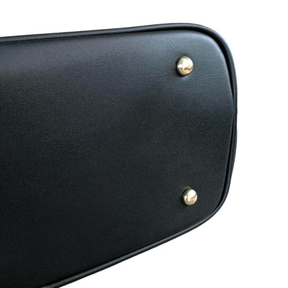 Cotton Road BLACK PU LEATHER Handbag with FLORAL Panel