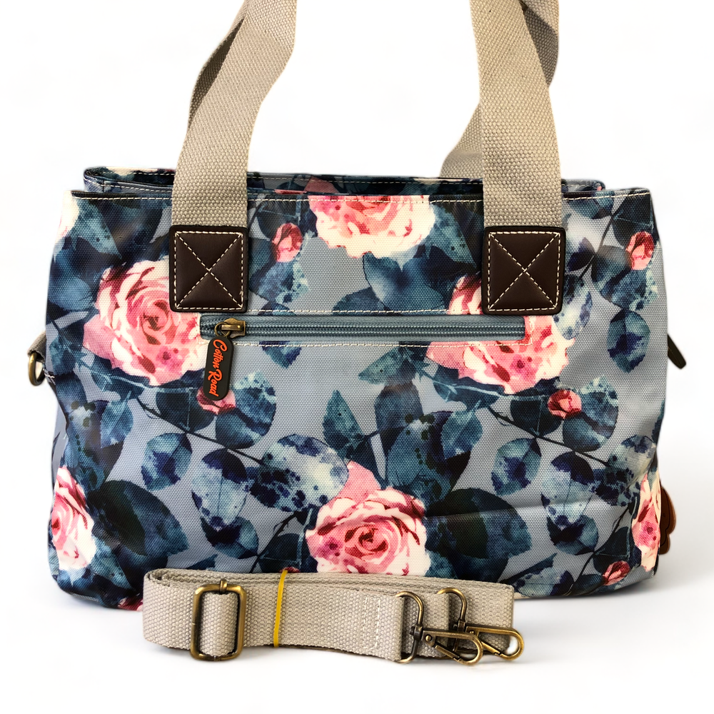Cotton Road BLUE PVC Handbag with FLOWERS