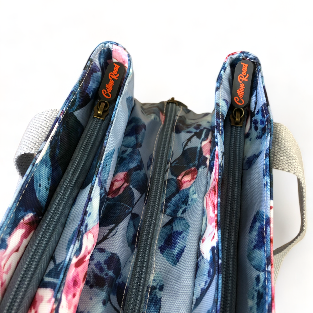 Cotton Road BLUE PVC Handbag with FLOWERS