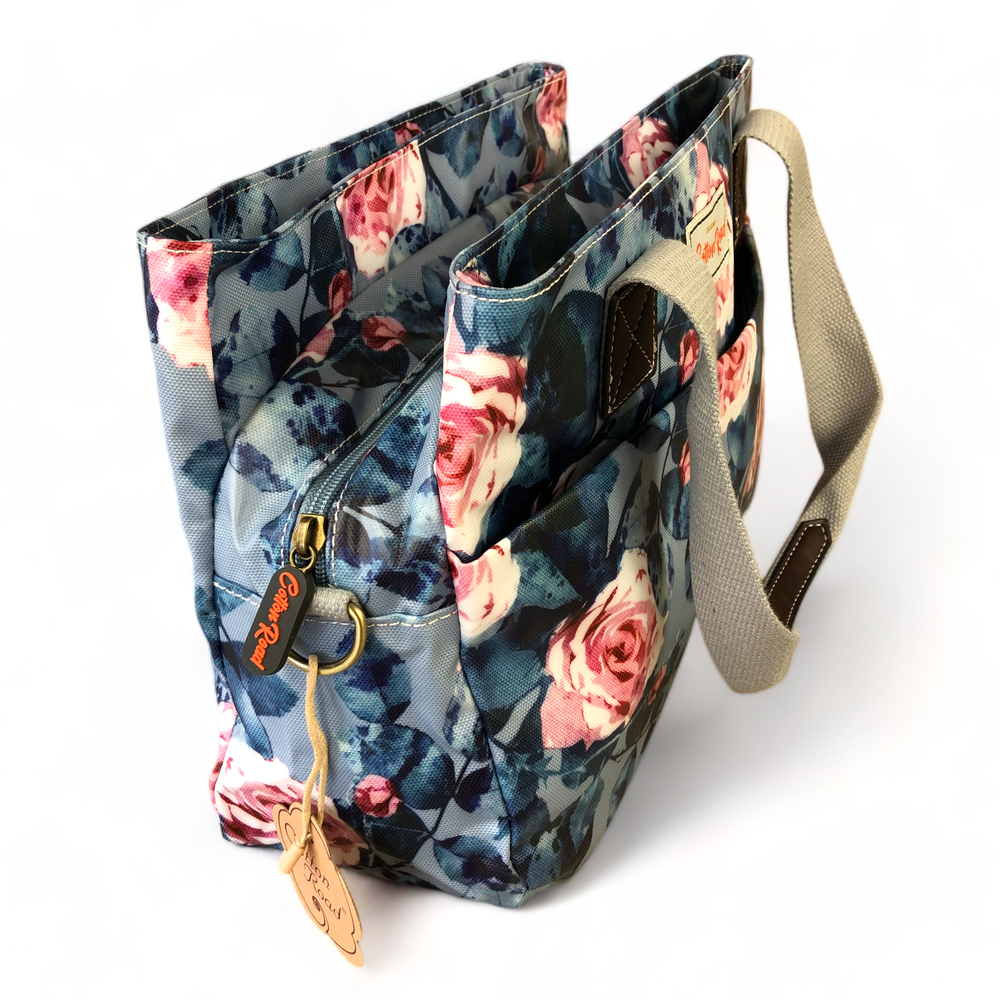 Cotton Road BLUE PVC Handbag with FLOWERS