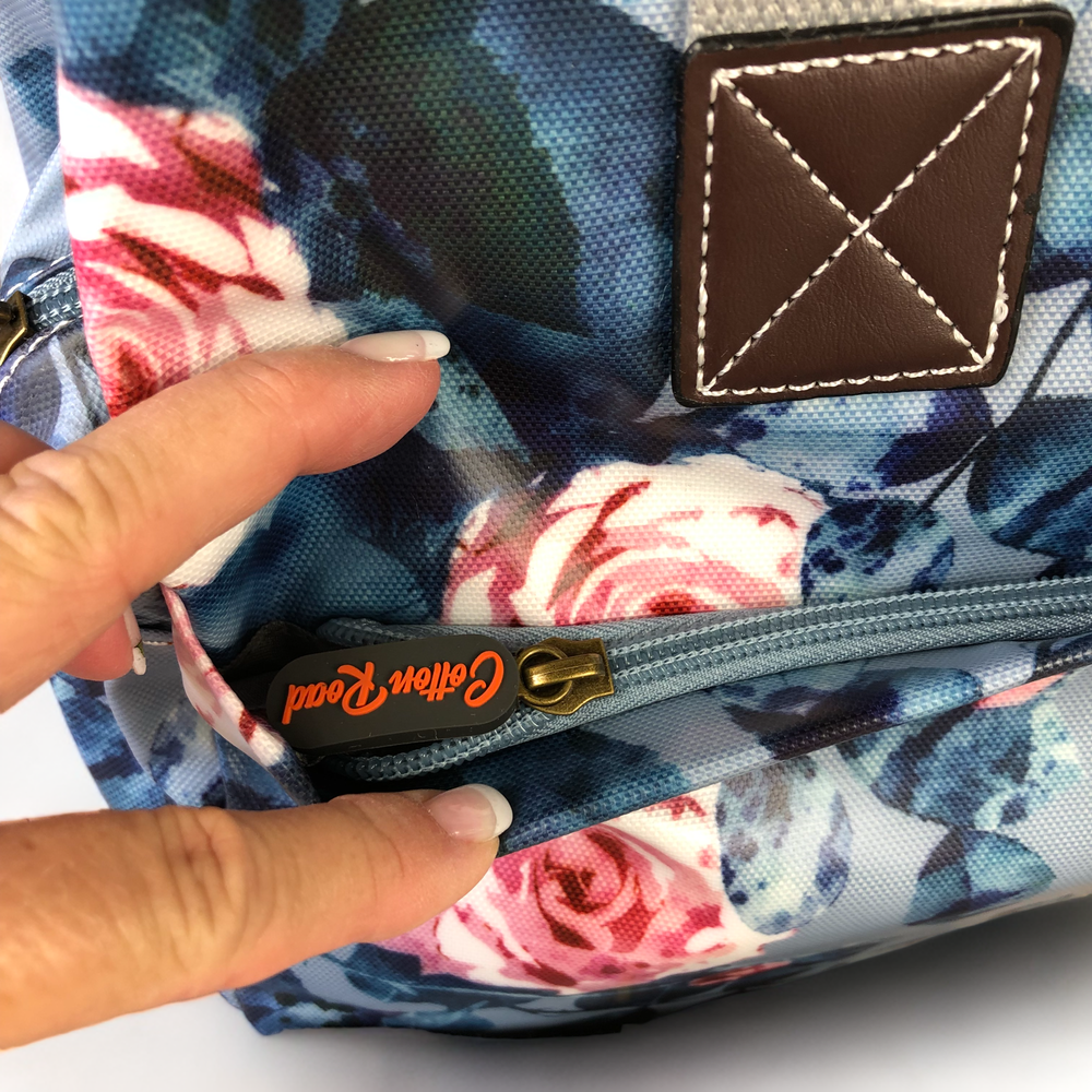 Cotton Road BLUE PVC Handbag with FLOWERS