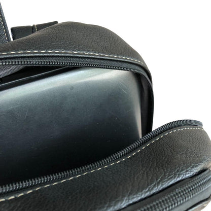 Cotton Road Backpack: BLACK PU Leather Backpack