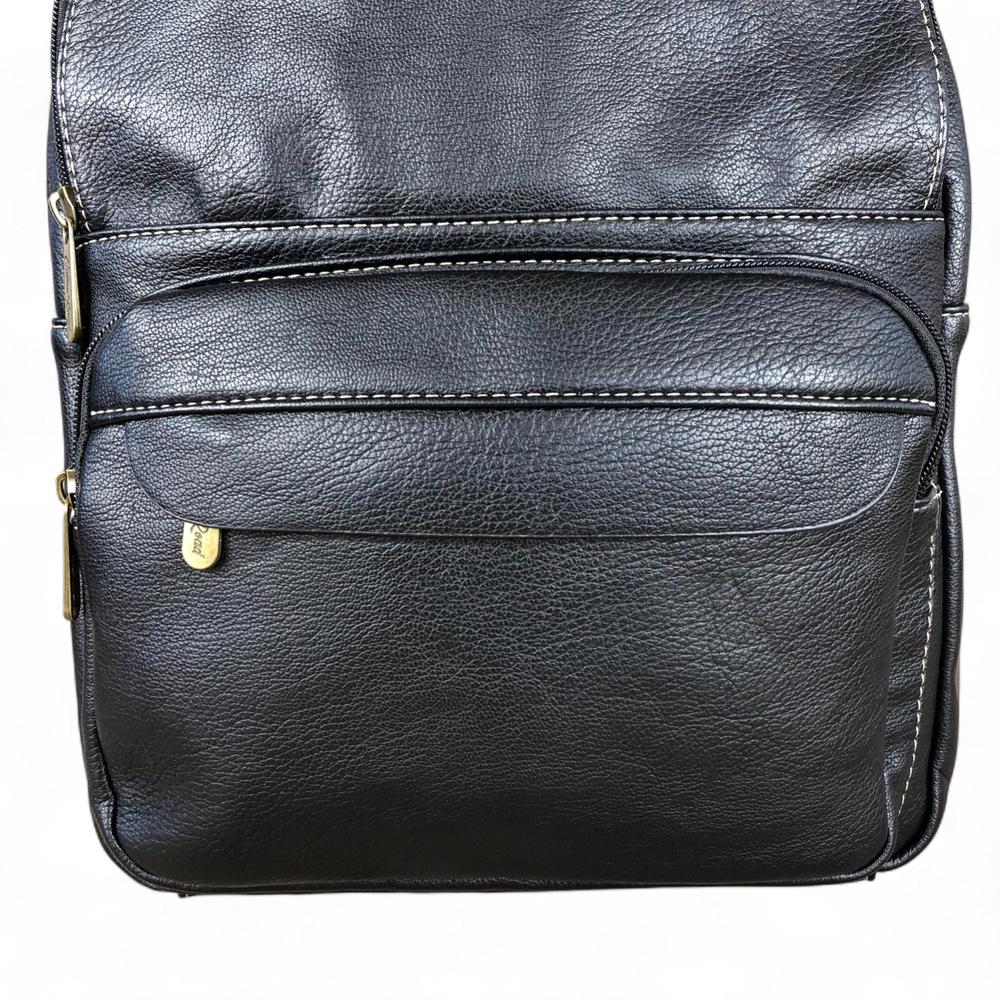 Cotton Road Backpack: BLACK PU Leather Backpack
