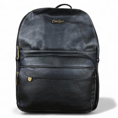 Cotton Road Backpack: BLACK PU Leather Backpack