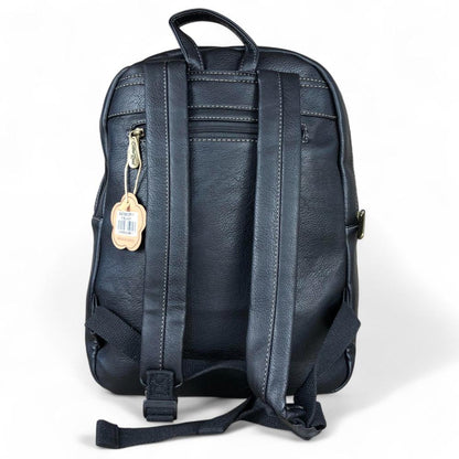 Cotton Road Backpack: BLACK PU Leather Backpack