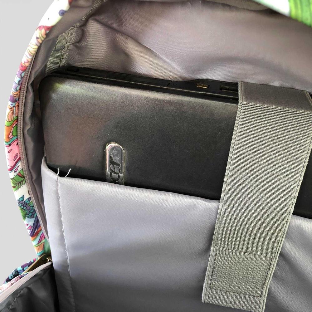 Cotton Road Backpack: BLUE FLORAL Canvas Backpack with PROTEAS