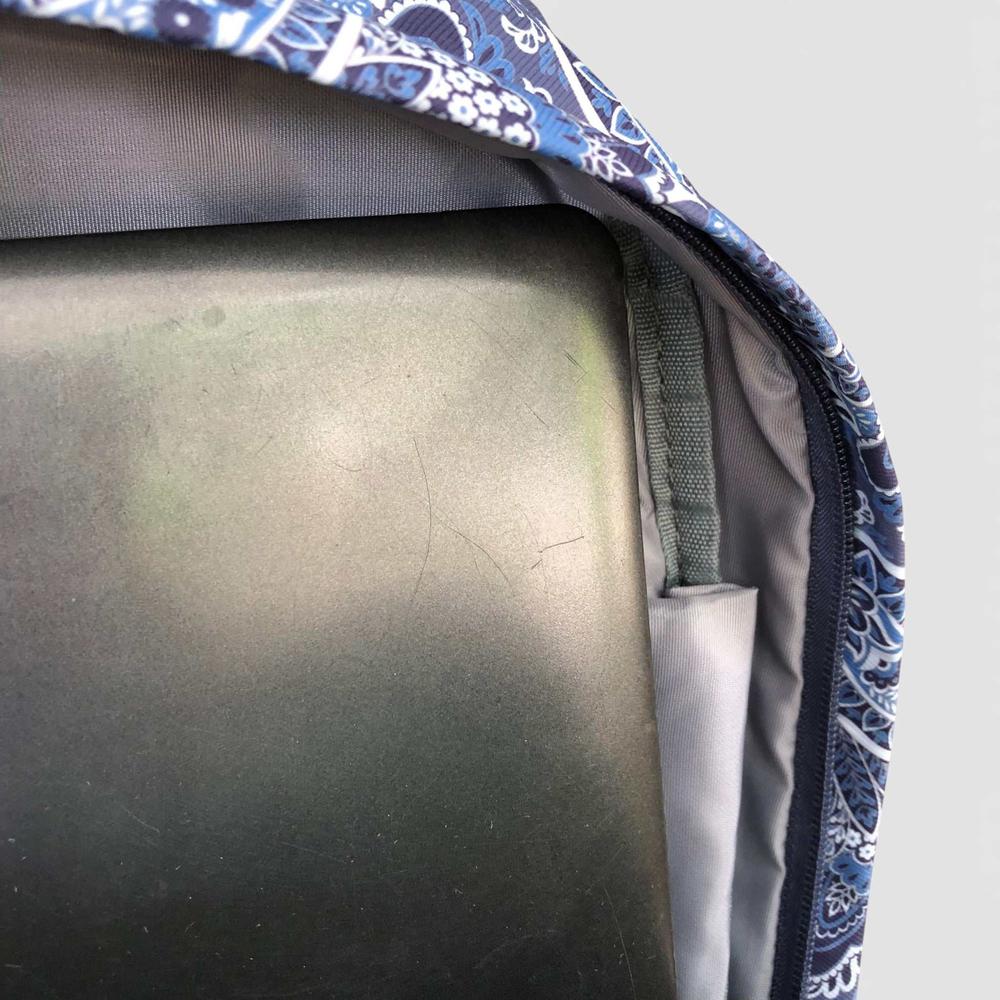 Cotton Road Backpack: BLUE PAISLEY Padded Canvas Backpack for 15'6" Laptop