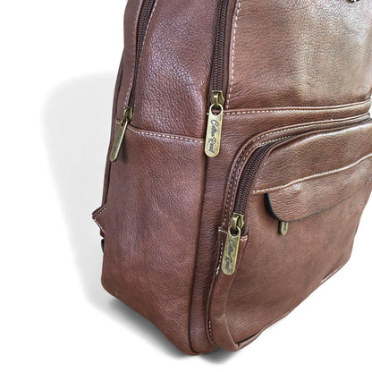 Cotton Road Backpack: BROWN PU Leather Backpack