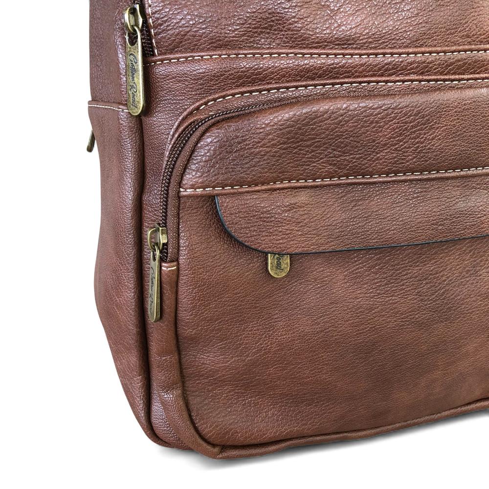 Cotton Road Backpack: BROWN PU Leather Backpack