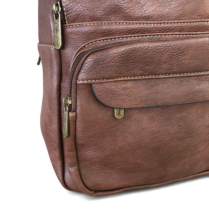 Cotton Road Backpack: BROWN PU Leather Backpack