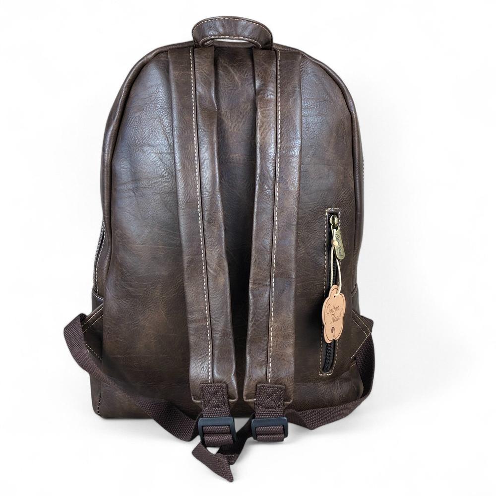 Cotton Road Backpack: COFFEE BROWN Cotton Road Backpack with PROTEA detailing