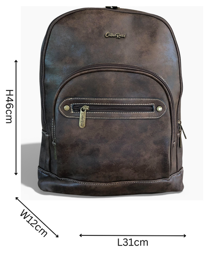 Cotton Road Backpack: DARK BROWN PU Leather Backpack
