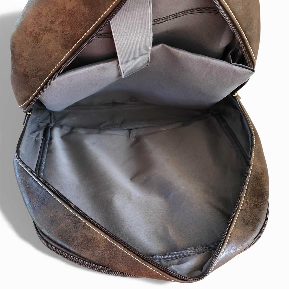 Cotton Road Backpack: DARK BROWN PU Leather Backpack