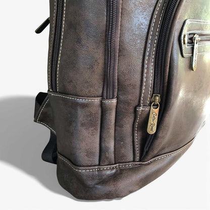 Cotton Road Backpack: DARK BROWN PU Leather Backpack