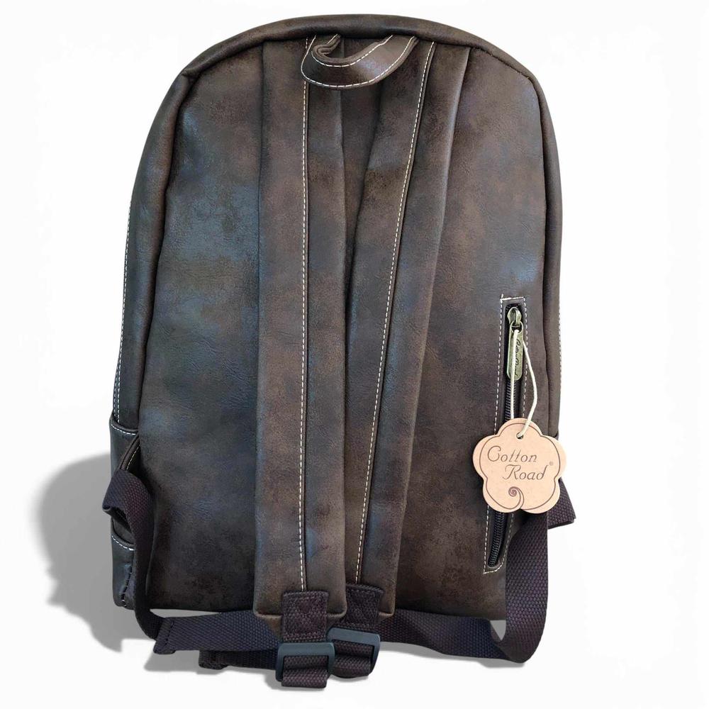 Cotton Road Backpack: DARK BROWN PU Leather Backpack