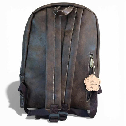 Cotton Road Backpack: DARK BROWN PU Leather Backpack
