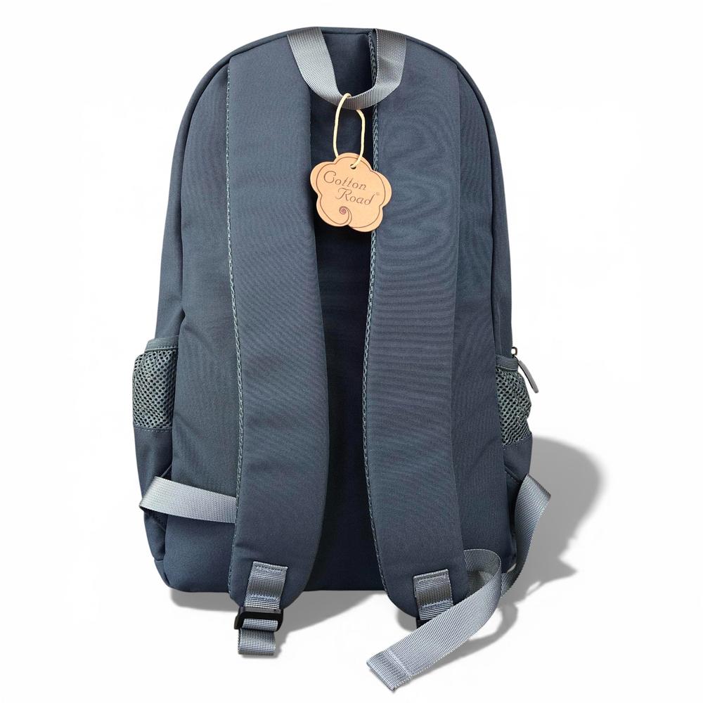 Cotton Road Backpack: GREY BRANDED Canvas Backpack