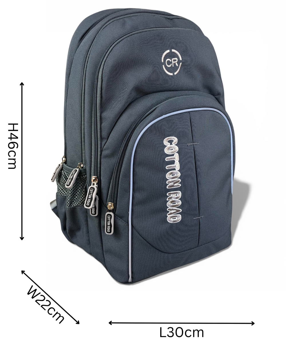 Cotton Road Backpack: GREY BRANDED Canvas Backpack