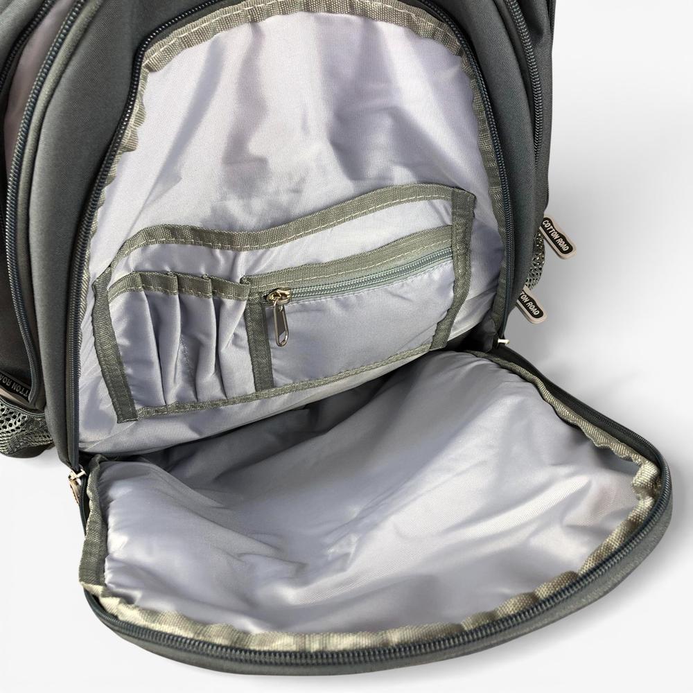 Cotton Road Backpack: GREY BRANDED Canvas Backpack