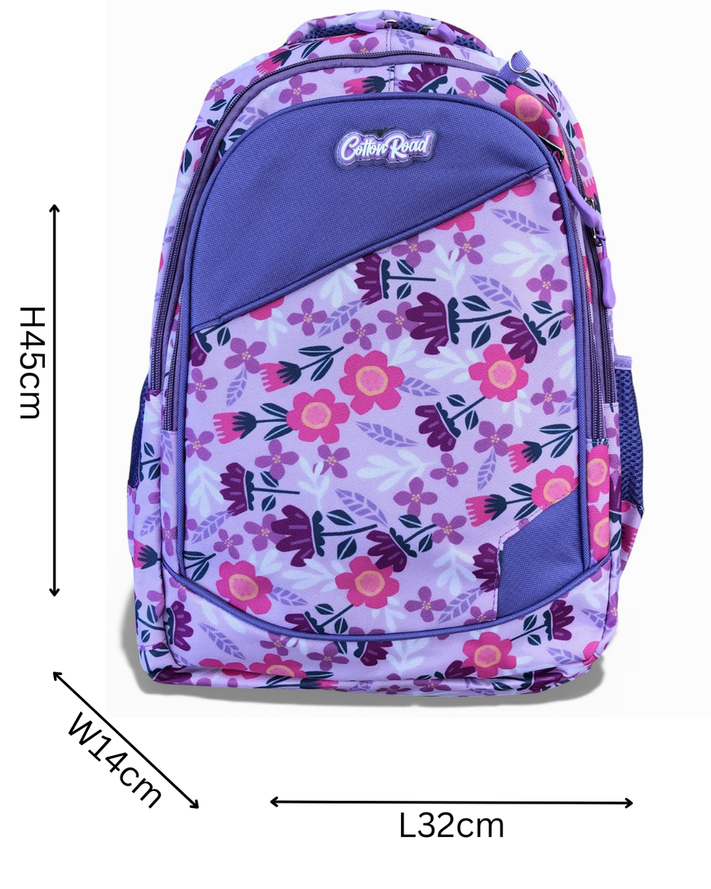 Cotton Road Backpack: LILAC FLORAL Canvas Backpack and matching PENCIL CASE
