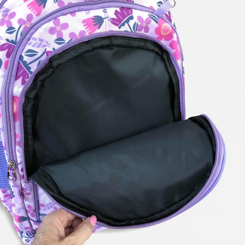Cotton Road Backpack: LILAC FLORAL Canvas Backpack and matching PENCIL CASE