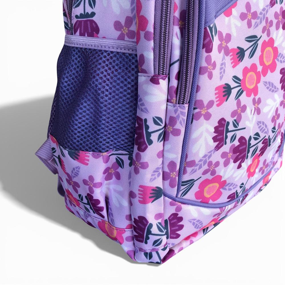 Cotton Road Backpack: LILAC FLORAL Canvas Backpack and matching PENCIL CASE