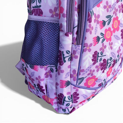 Cotton Road Backpack: LILAC FLORAL Canvas Backpack and matching PENCIL CASE