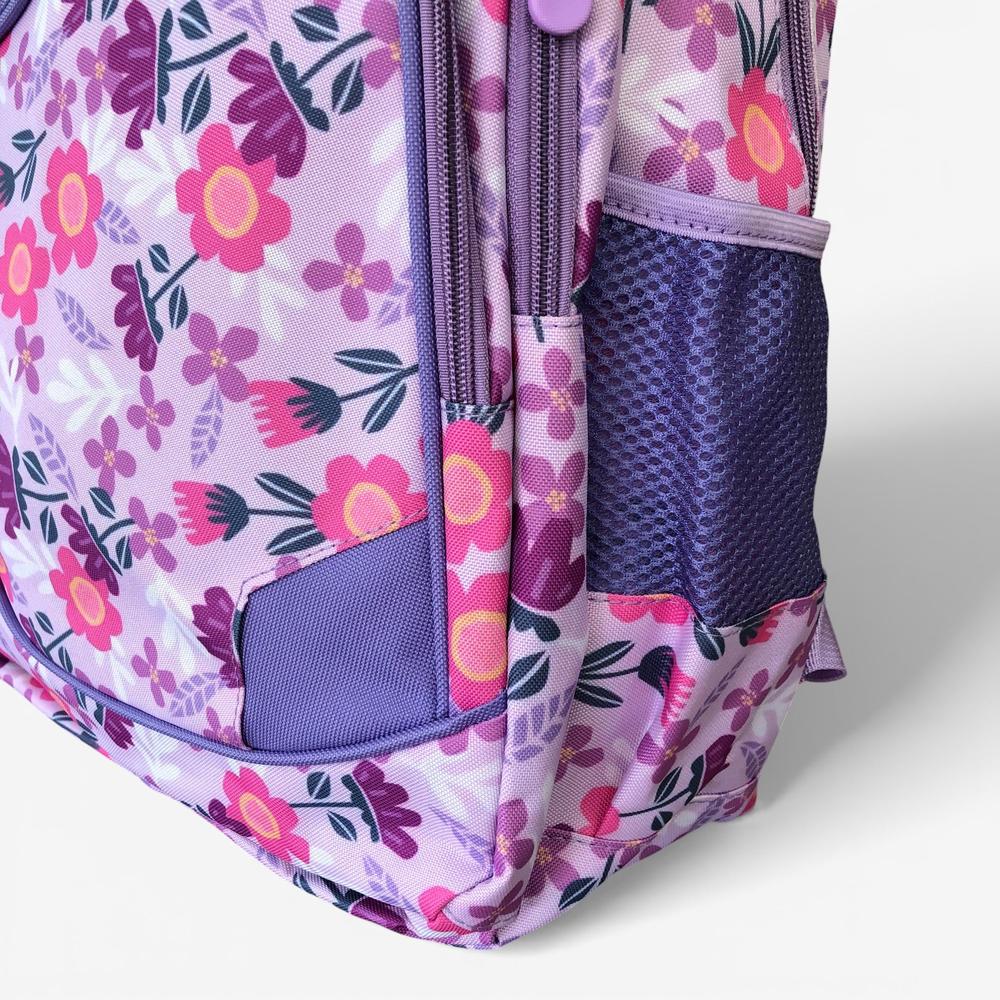 Cotton Road Backpack: LILAC FLORAL Canvas Backpack and matching PENCIL CASE
