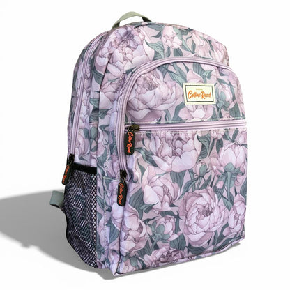 Cotton Road Backpack: LILAC PVC Backpack with FLOWERS