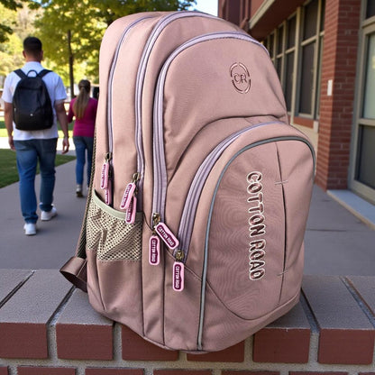 Cotton Road Backpack: PINK BRANDED Canvas Backpack