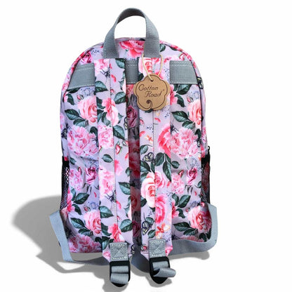 Cotton Road Backpack: PINK FLORAL PVC Backpack