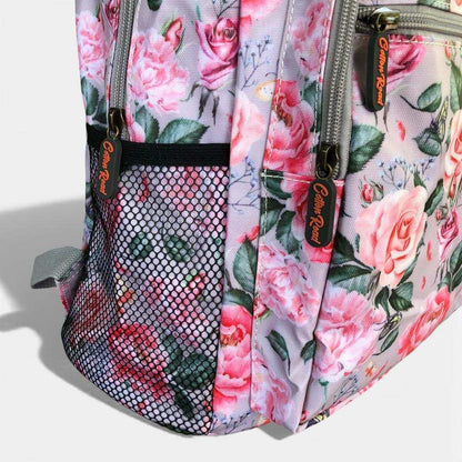 Cotton Road Backpack: PINK FLORAL PVC Backpack