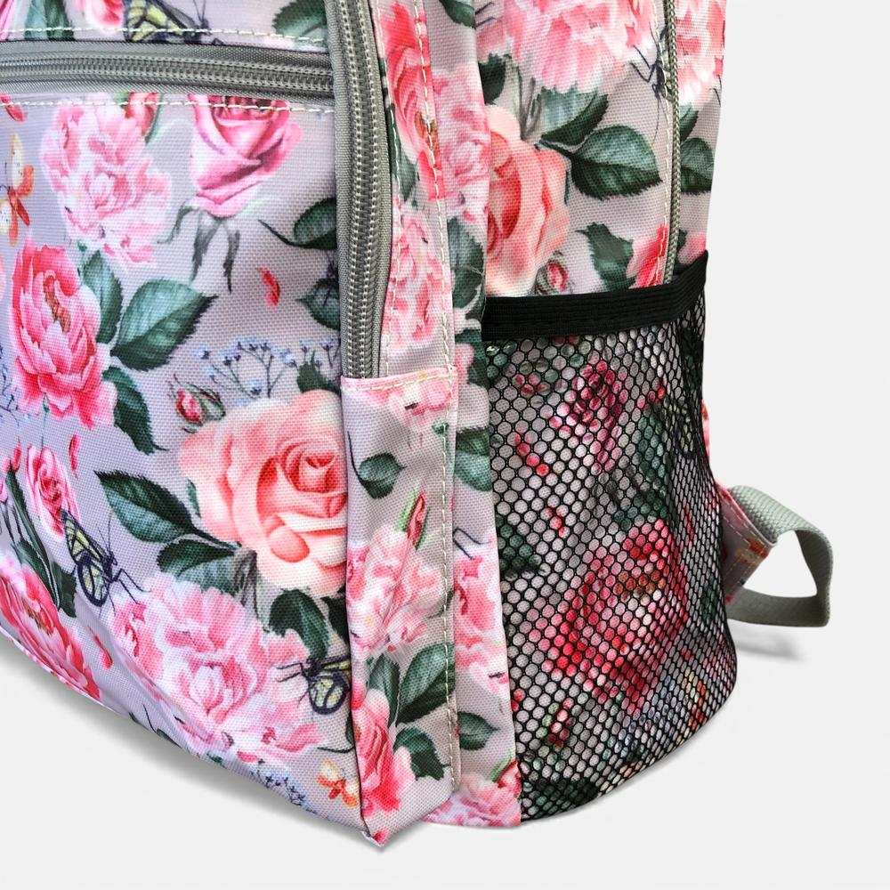 Cotton Road Backpack: PINK FLORAL PVC Backpack