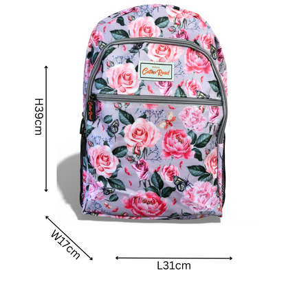 Cotton Road Backpack: PINK FLORAL PVC Backpack