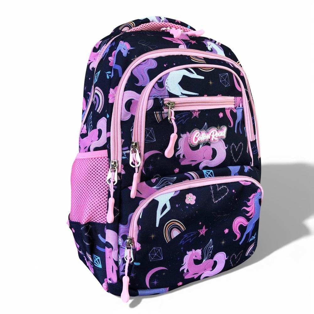 Cotton Road Backpack: PINK UNICORN Canvas Kids Backpack