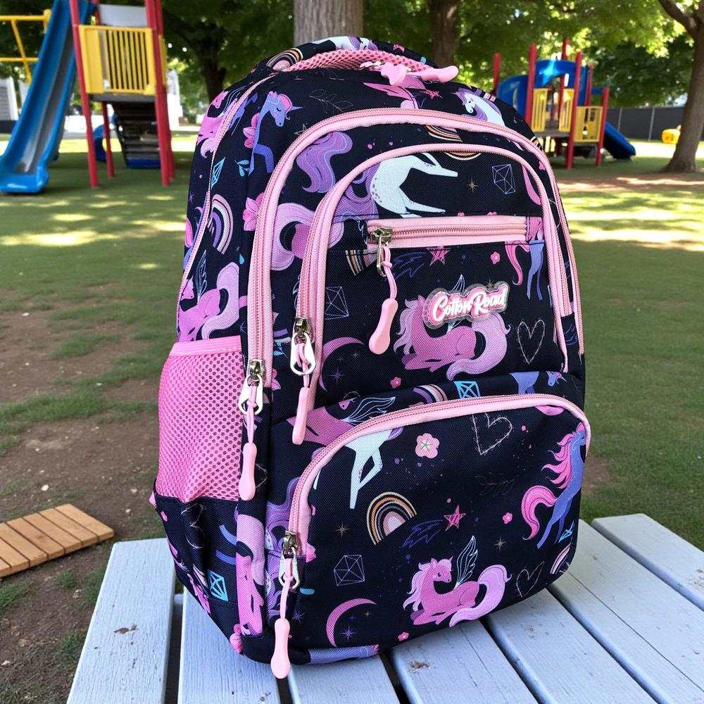 Cotton Road Backpack: PINK UNICORN Canvas Kids Backpack